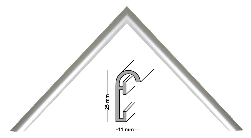 Aluminium frame silver 12x17 ins, 29,7x42 cm