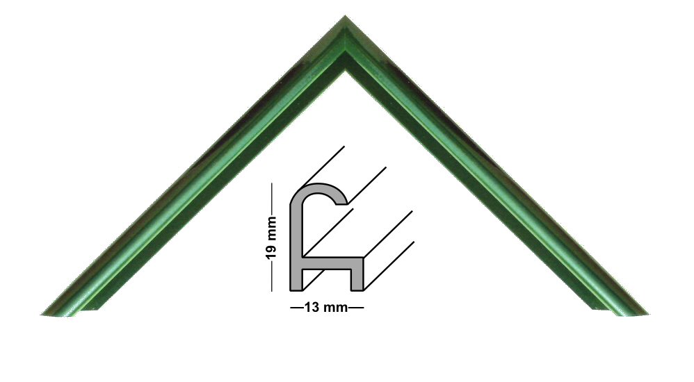 Aluminium frame smaragd 12x17 ins, 29,7x42 cm