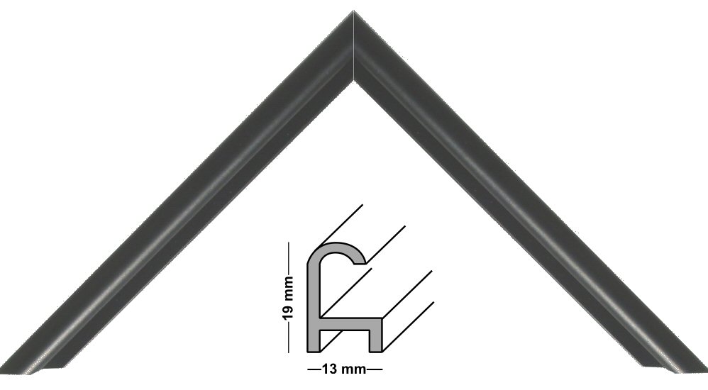 Aluminium frame black 12x17 ins, 29,7x42 cm