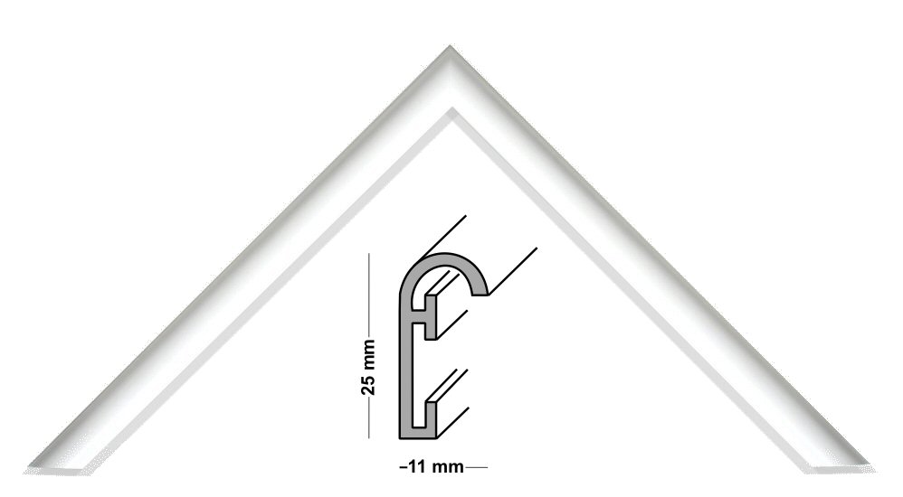 Aluminium frame white 24,5 x 36,5 ins. 62x93