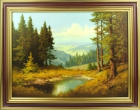 Bild gerahmt Waldfrieden 30x40