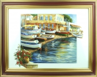 Bild gerahmt Hafen Italia 30x30